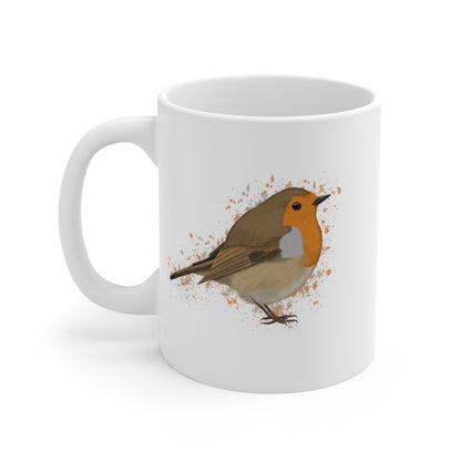 Robin Bird Ceramic Mug 11oz White - jz.birds