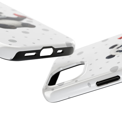 Cute Panda Bear with a Cardinal Animal iPhone Case - Dual-Layer PC/TPU Protective Cover for iPhone