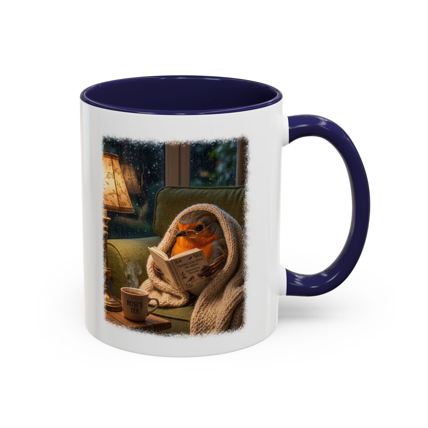 Robin Rosi Reading a Book Mug for Bird Lovers