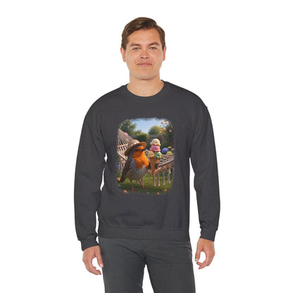 Robin Rosi Ice Cream Garden Premium Sweatshirt for Bird Lovers