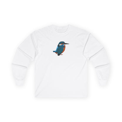 Kingfisher Birding & Birdwatching Bird Cotton Long Sleeve T-Shirt