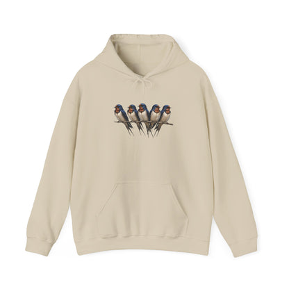 Barn Swallows on a Branch Hoodie Bird Lover & Bird Watcher | Unisex Sweater | Gift for Bird Lovers