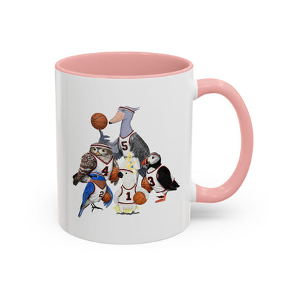 Funny Basketball Ceramic Bird Coffee Mug – Custom Gift for Bird Watchers