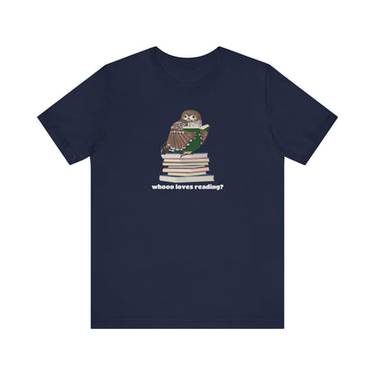 Whooo Loves Reading Owl Teacher Shirt – Cute Librarian & Book Lover Tee