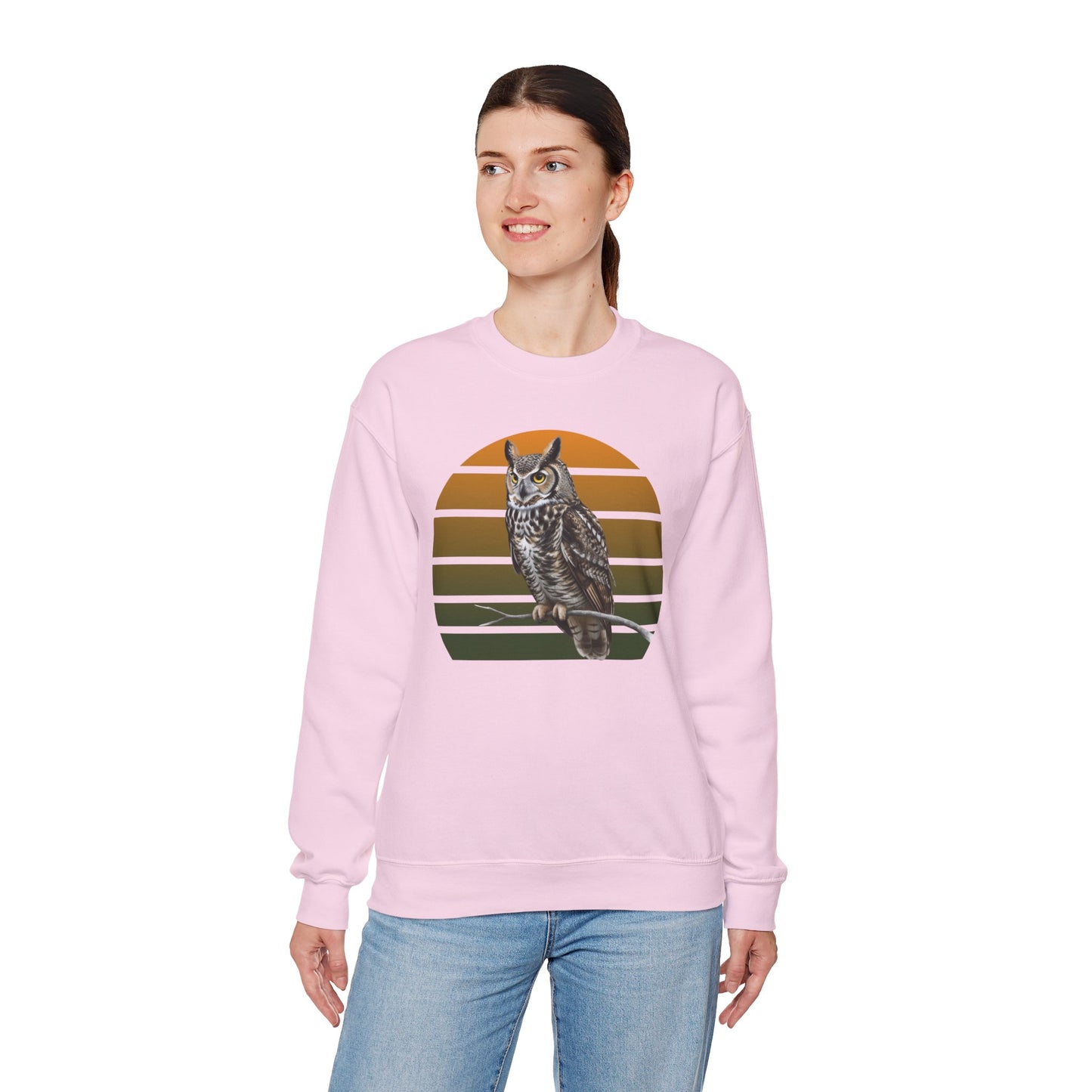 Great Horned Owl Sweatshirt | Unisex Bird of Prey Crewneck | Owl Lover & Birder Gift
