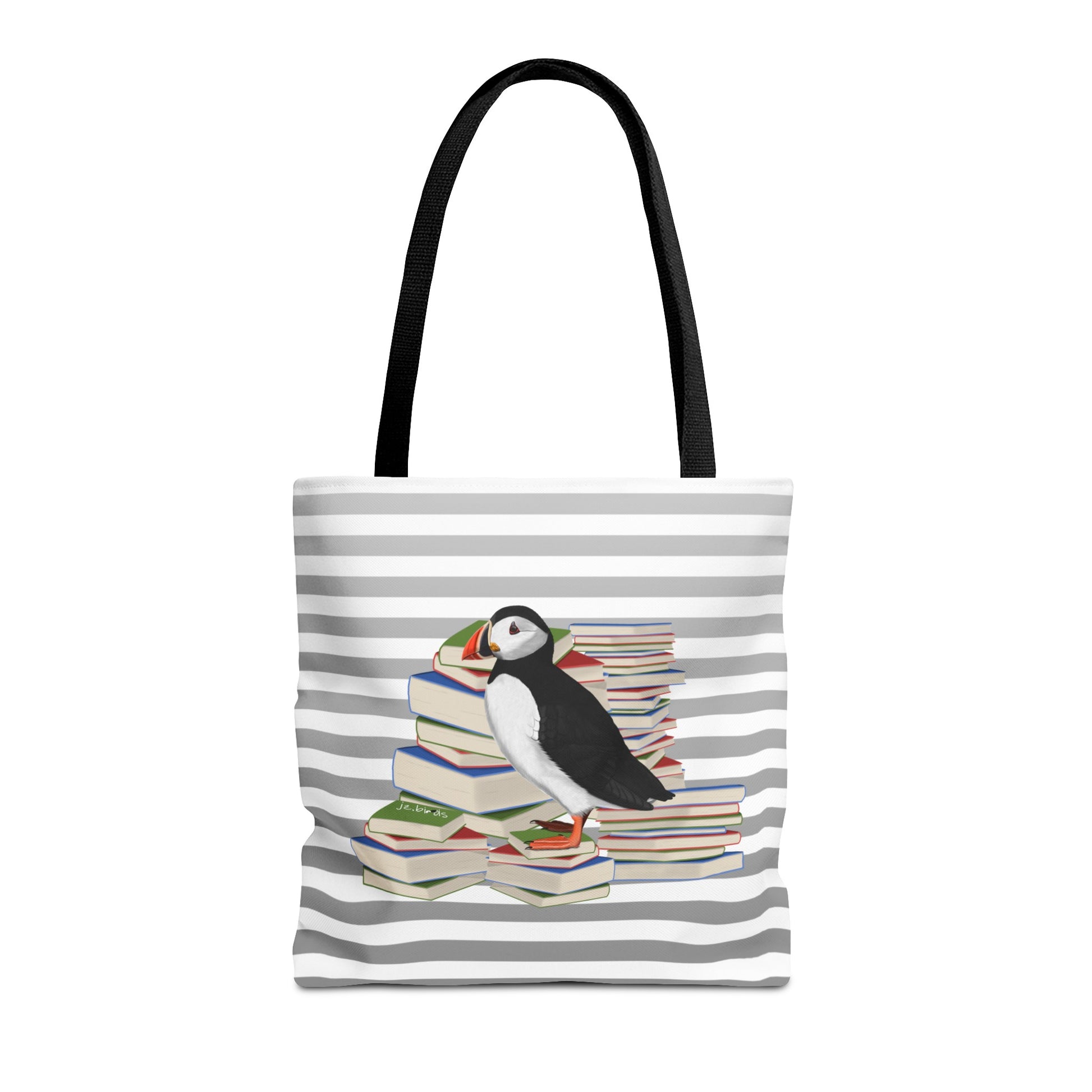 puffin bird books tote bag