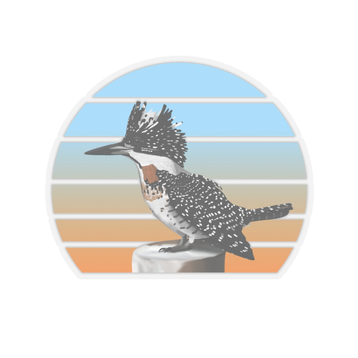 Crested Kingfisher Bird Sticker