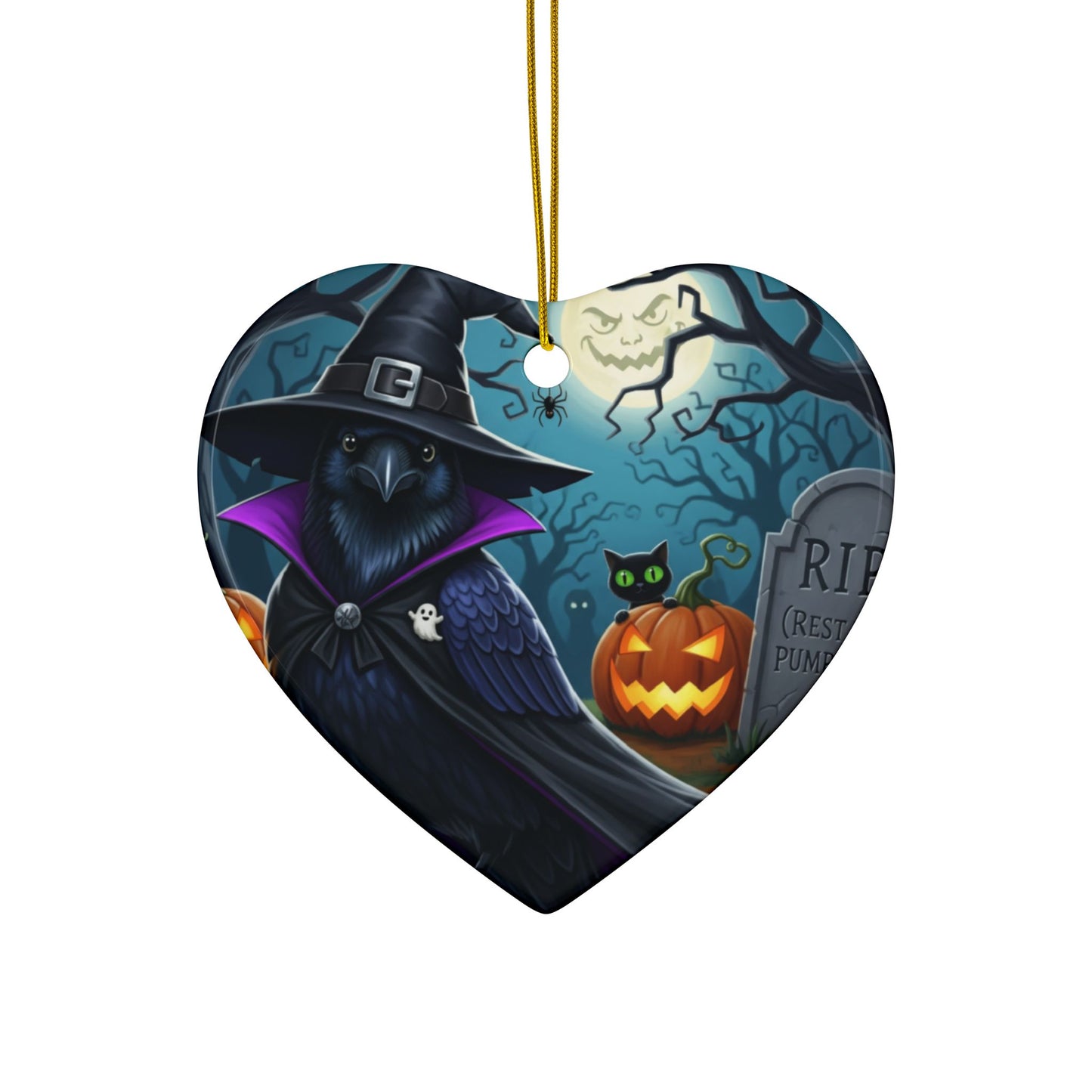 Black Raven Halloween Ornaments, 2-Sided Witchy Bird Decor, Spooky Decorations, Halloween Gifts