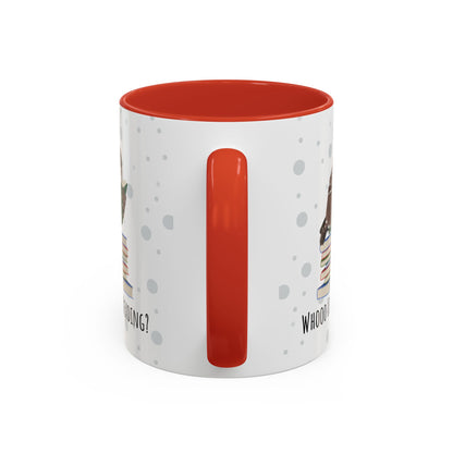 Whooo Loves Reading Owl Teacher Mug – Two-Tone Librarian & Book Lover Cup