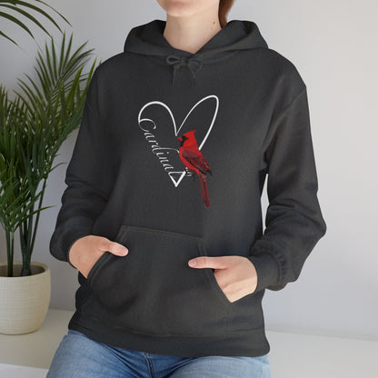 Cardinal Heart Bird Birdwatching Birdlover Hoodie