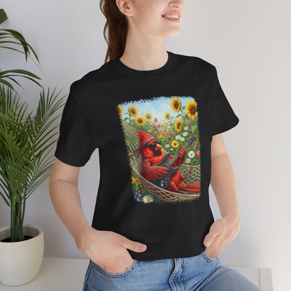 Cardinal Hammock Chillout – Premium Unisex Bird Lovers T-Shirt
