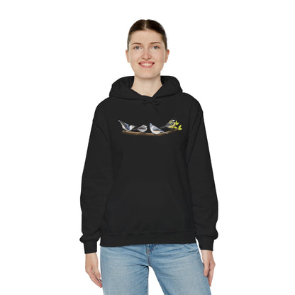 Birds on a Branch Hoodie Nuthatch Tufted Titmouse Chickadee Bird Lover & Bird Watcher