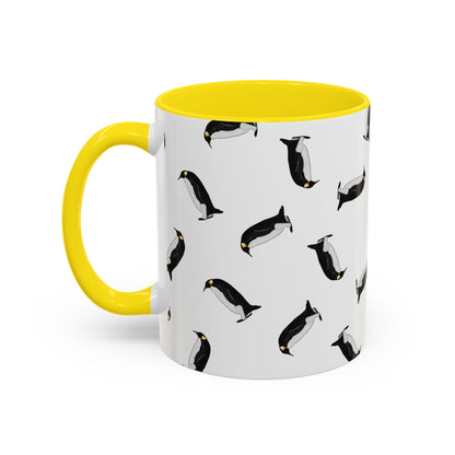 Pinguin Tasse mit Streumuster | Vogelmotiv Kaffeebecher für Vogelbeobachter & Naturfreunde on Accent Coffee Mug background