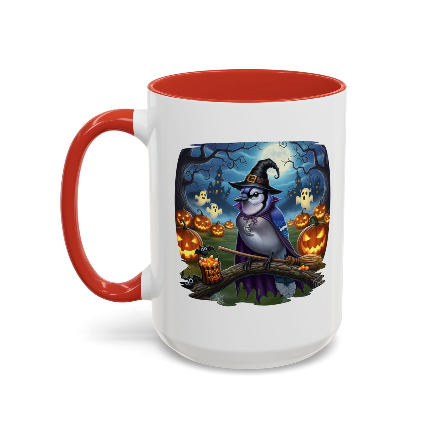 Blue Jay Halloween Bird Mug - Spooky Bird Lover Gift