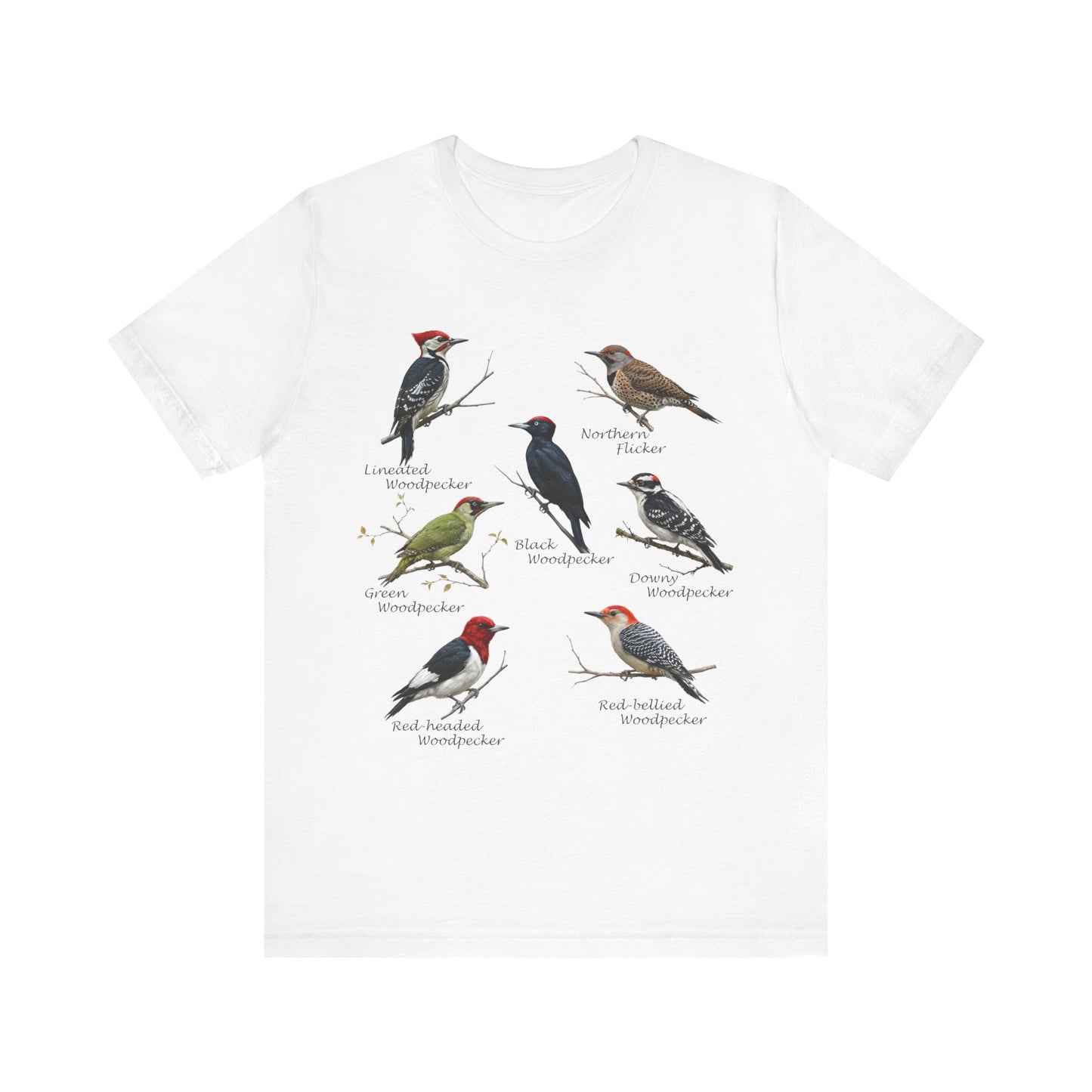 Woodpecker T-Shirt on bird lover background