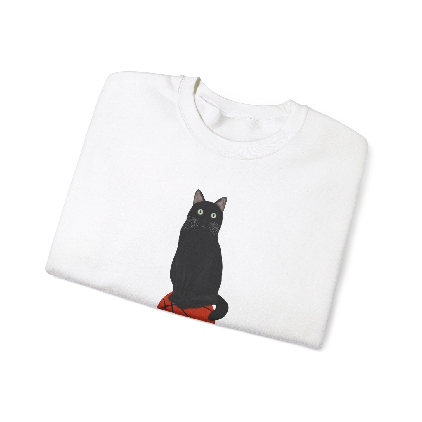 Black Cat with Basketball Cat Lover Sweatshirt