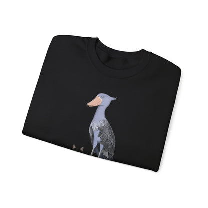 Black Cat with Shoebill Bird Cat Lover Sweatshirt