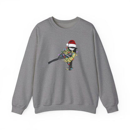 Chickadee with Fairy Lights Santa Claus Christmas Bird Sweatshirt