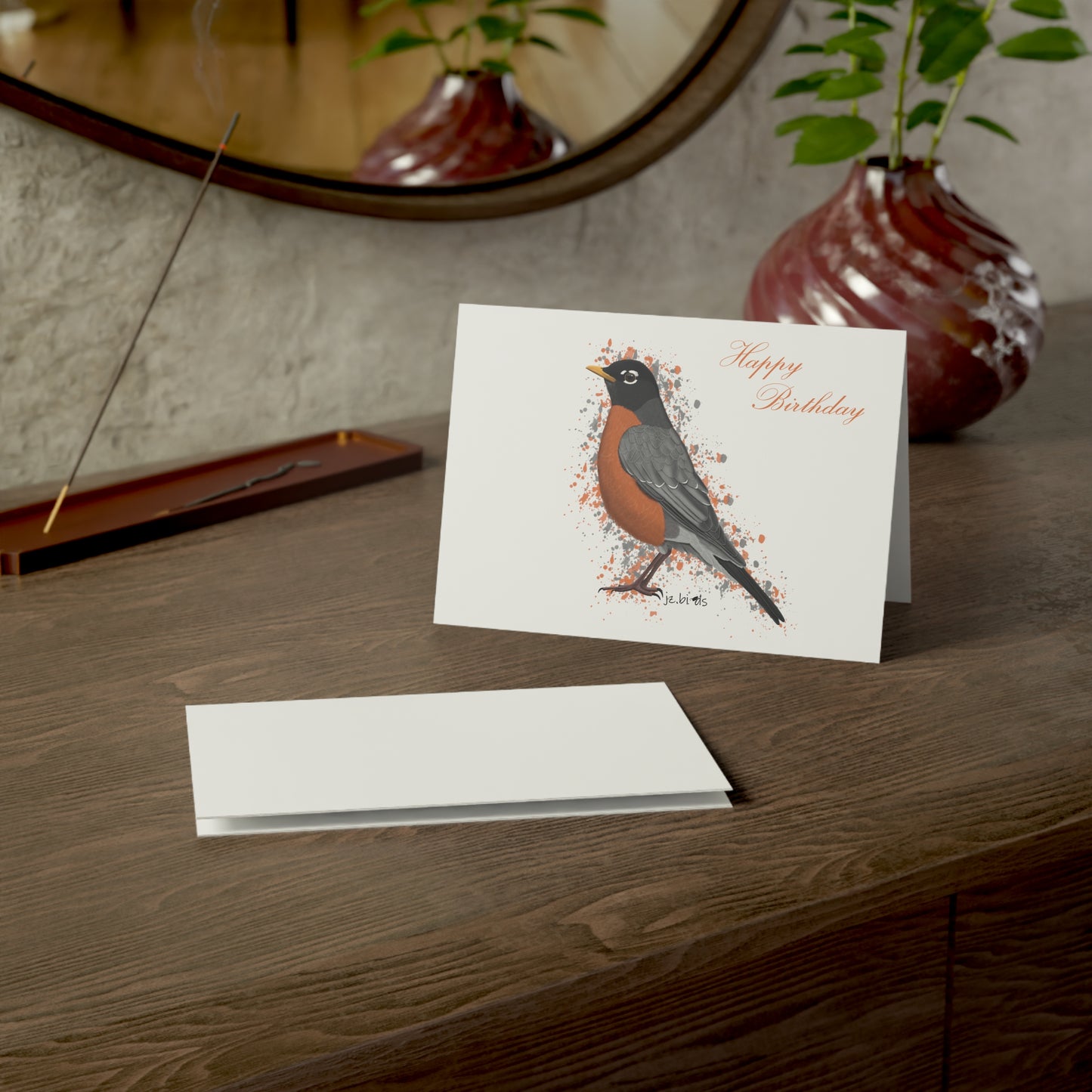 American Robin Birthday Cards – bird card, greeting
