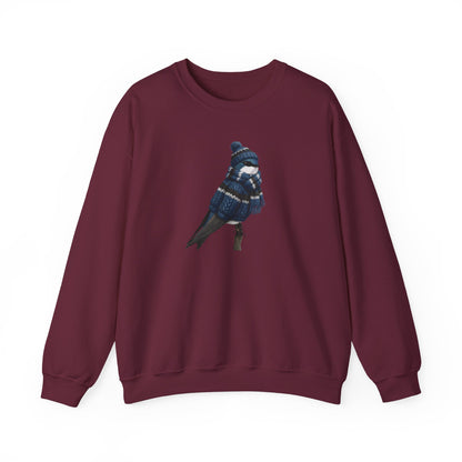 Tree Swallow Winter Sweatshirt | Bird Watcher Crewneck | Unisex Songbirds Wearing Knit Gift for Bird Lovers