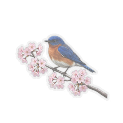 Bluebird Stickers – bird sticker, cherry blossoms