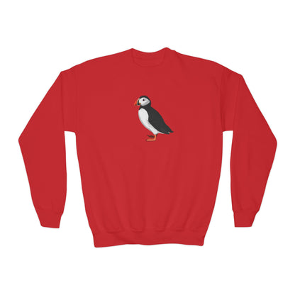 Puffin Bird Birdwatching Youth Crewneck Sweatshirt