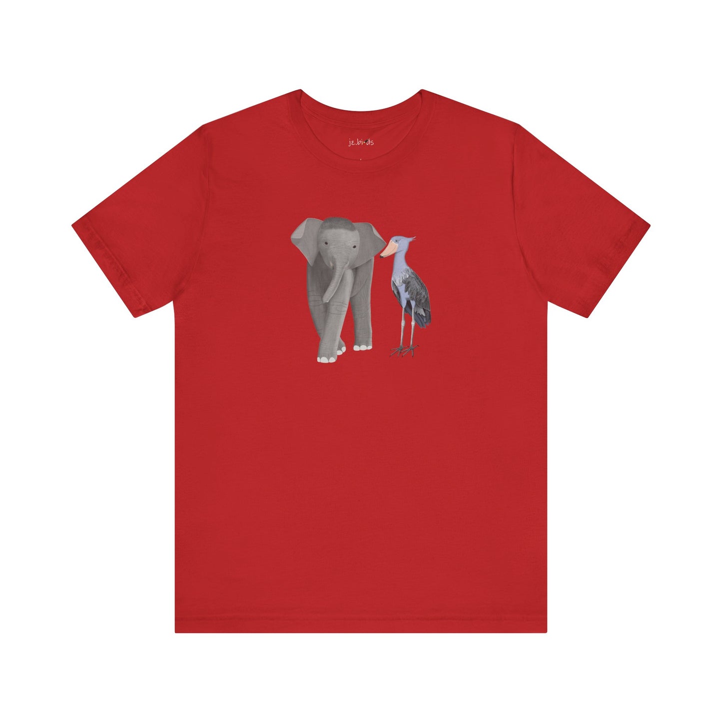 Elephant with Shoebill Bird Birding & Birdwatching T-Shirt