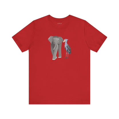 Elephant with Shoebill Bird Birding & Birdwatching T-Shirt