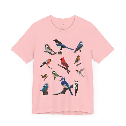 Garden Birds Blue Jay Cardinal Robin Chickadee Birding & Birdwatching Bird T-Shirt
