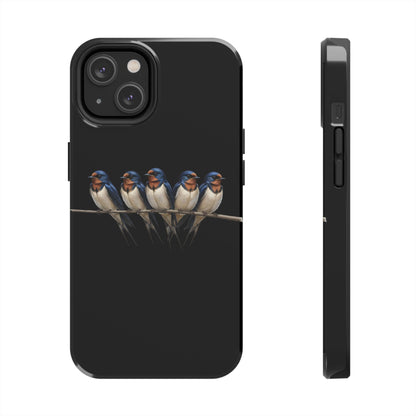 ツバメの二層式iPhoneケース（鳥のアート入り） – 鳥類学者や鳥好きの方へのプレゼントに最適