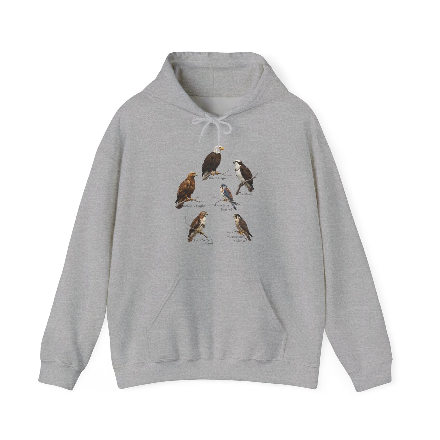 North American Raptors Hoodie – Bald Eagle, Hawk & Osprey Pullover