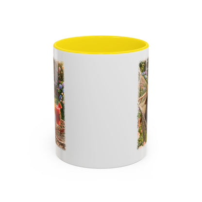 Tasse mit Rotkehlchen Motiv Rosi in der Hängematte für Vogelfreunde