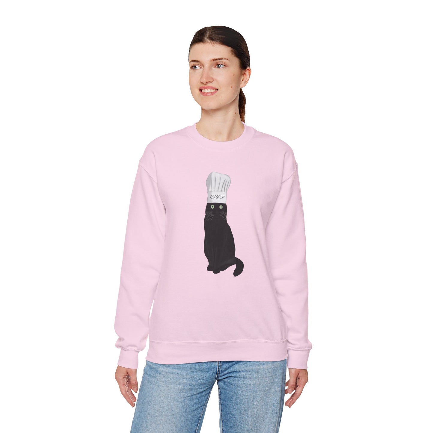 Black Cat Kitchen Chef Cat Lover Sweatshirt