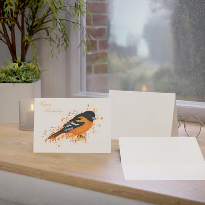 Baltimore Oriole Birthday Card Happy Birthday – Premium Matte Bird Greeting Card