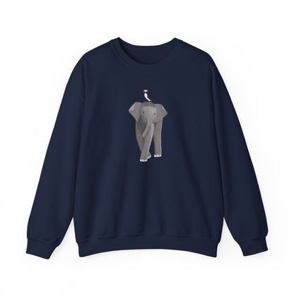 Elephant with Puffin Bird Birding & Birdwatching Sweatshirt