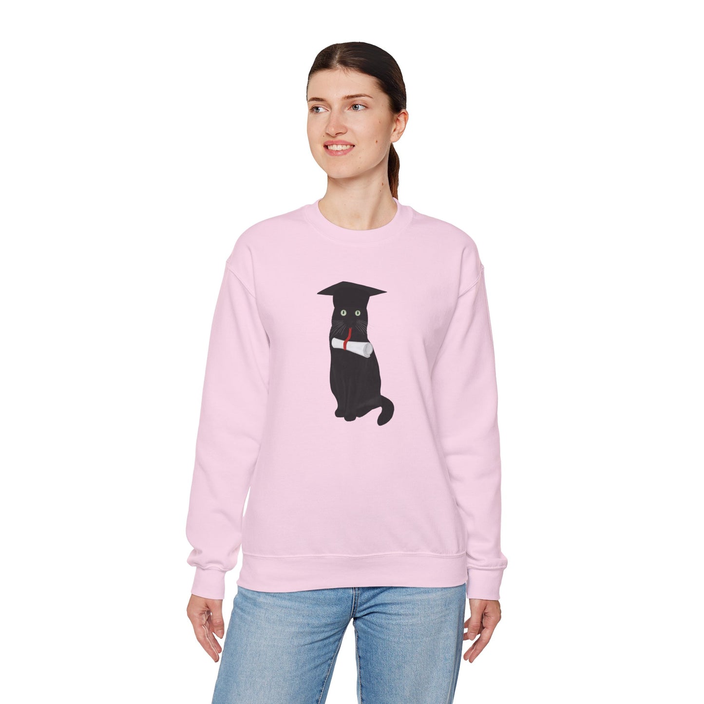 Black Cat Graduate Cat Lover Graduation Sweatshirt