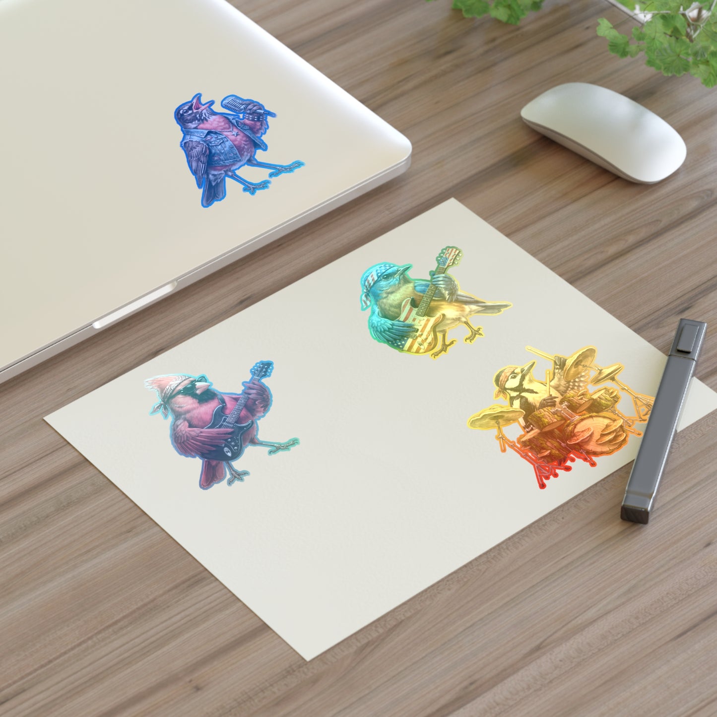 The Backyard Birds – Official Tour Sticker Sheet – 4 Vinyl Decals (White, Holographic or Transparent)