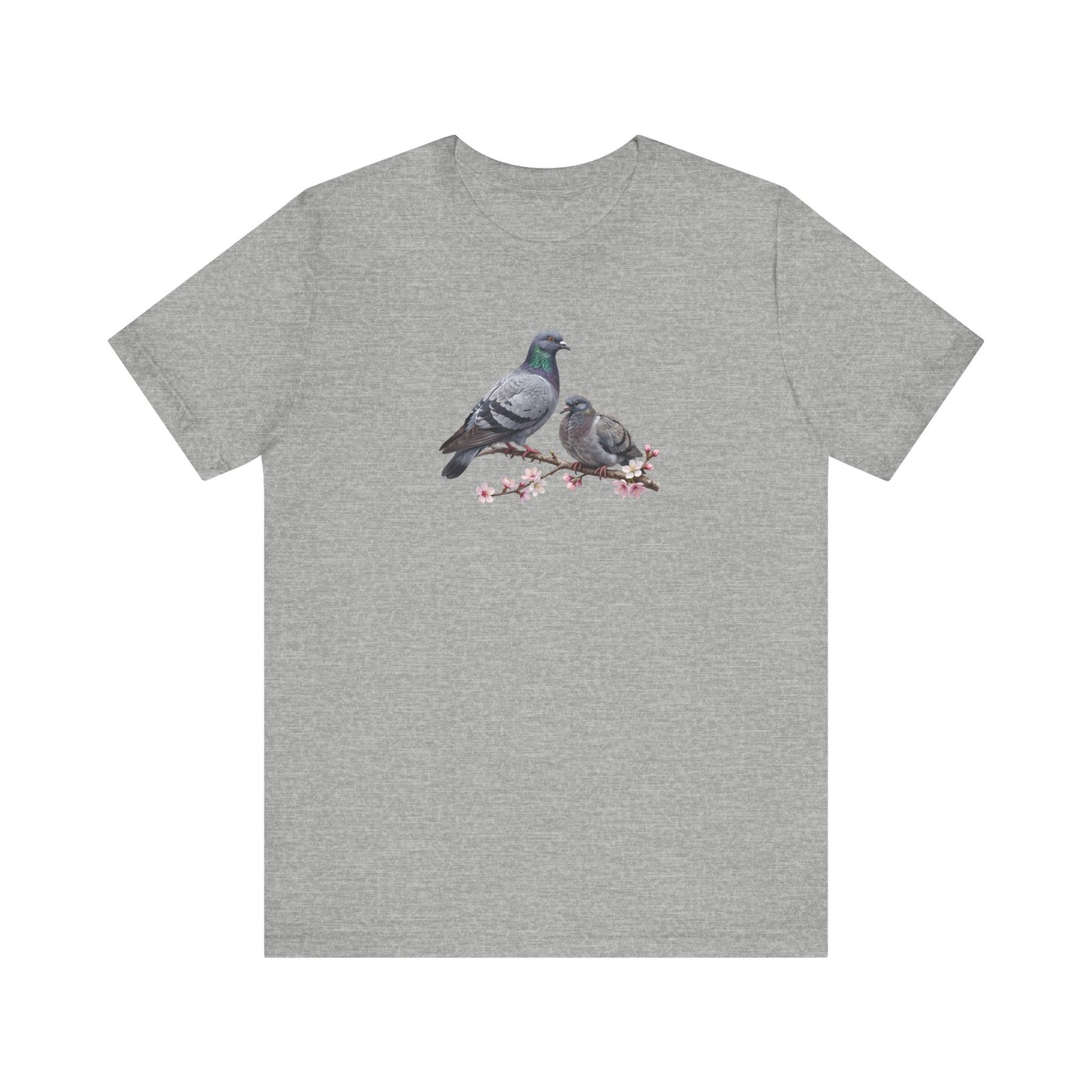 Pigeon & Fledgling T-Shirt | Spring Blossoms Unisex Graphic Tee
