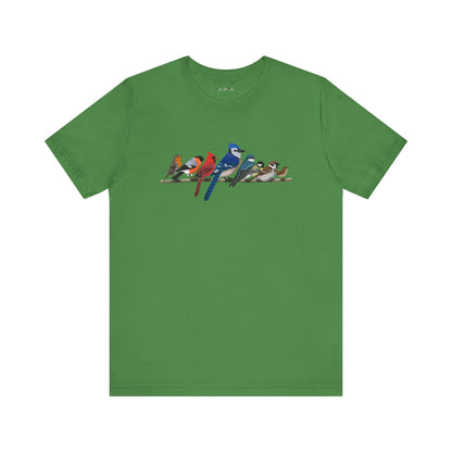 Garden Birds Blue Jay Cardinal Bullfinch Unisex Jersey Short Sleeve T-Shirt