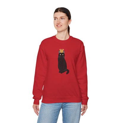 Black Cat with Crown Cat Lover Sweatshirt