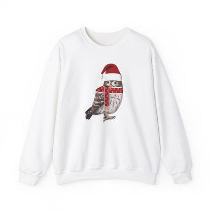 Owl with Christmas Hat Bird Birdwatcher Sweatshirt