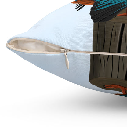 Kingfisher Birdlover Bird Throw Pillow 16"x16"