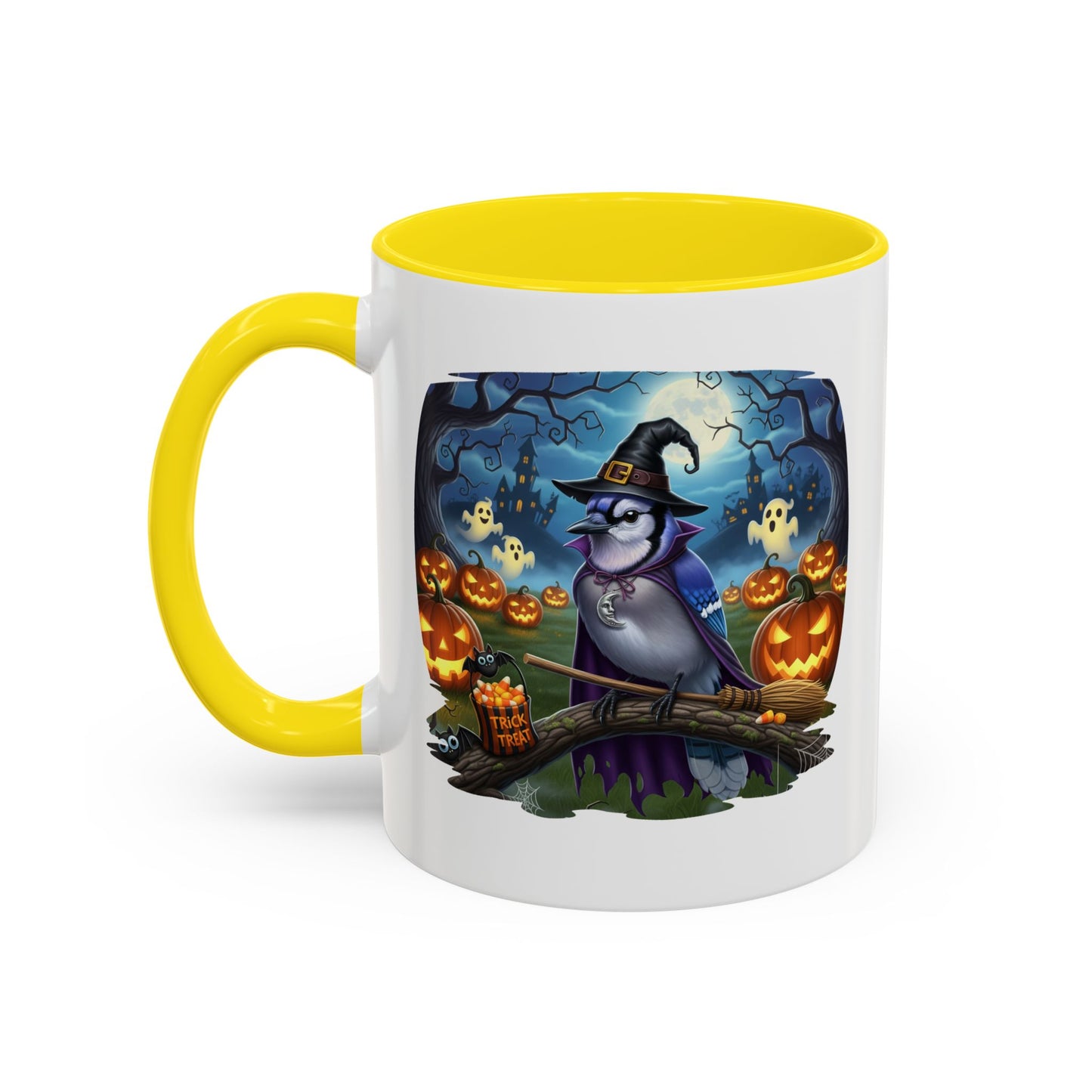Blue Jay Halloween Bird Mug - Spooky Bird Lover Gift