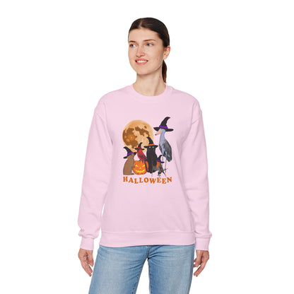 Cardinal Robin Shoebill Rabbit with Cat and Bunny Halloween Bird Sweatshirt