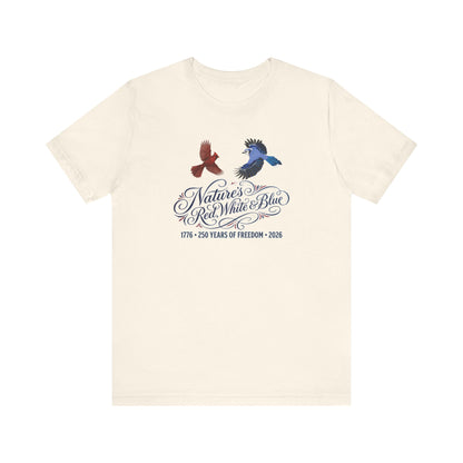 Nature's Red, White & Blue Patriotic Jay Cardinal Bird T-Shirt | America 250 – lover