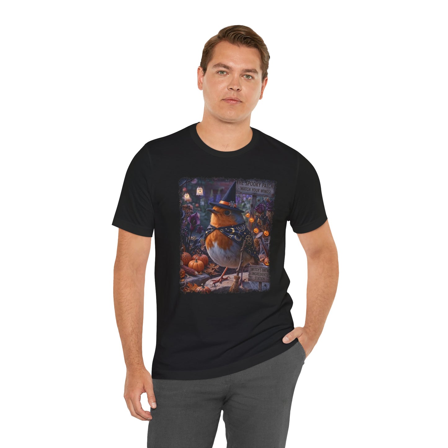Robin Rosi Halloween Witch T-Shirt for Spooky Season and Cozy Fall Lovers