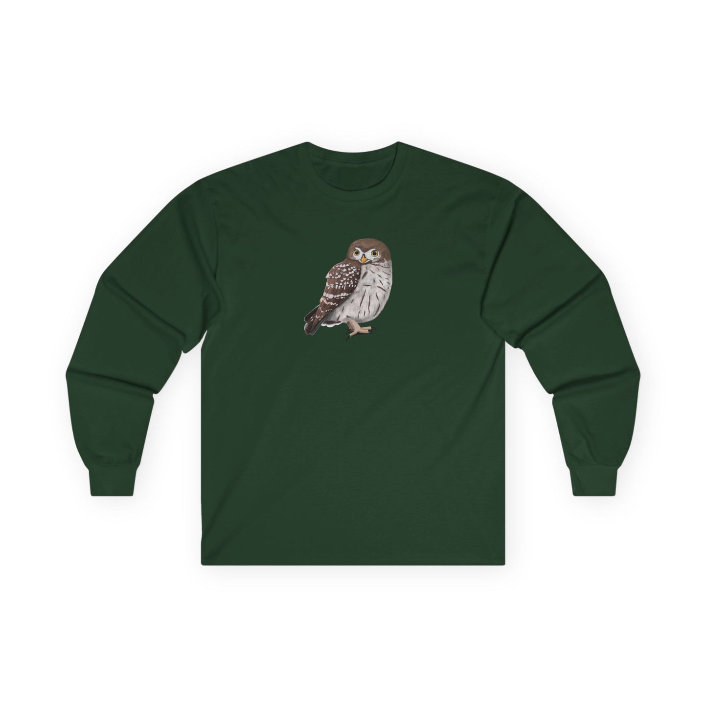 Owl Birding & Birdwatching Bird Cotton Long Sleeve T-Shirt