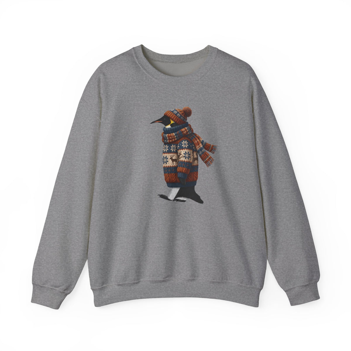 Penguin Winter Sweatshirt | Bird Watcher Crewneck Unisex Songbirds Wearing Knit Gift for Lovers – Animal Lover Cozy