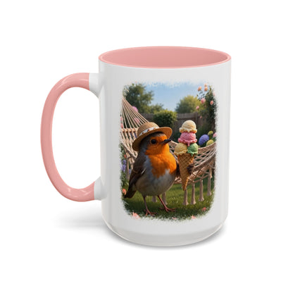 Robin Rosi Ice Cream Garden Premium Mug for Bird Lovers