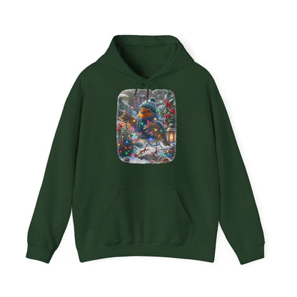 Premium Hoodie Rosi Rotkehlchen und die Lichterkette im Garten